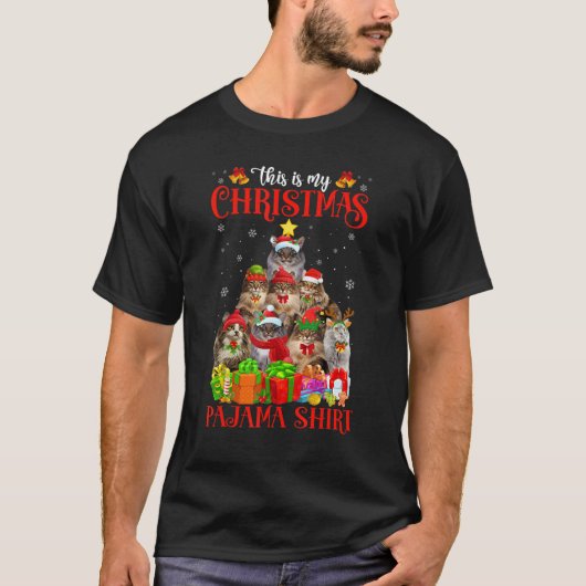 Dit is mijn kerstpajama Noorse boskat T-shirt (Voorkant)