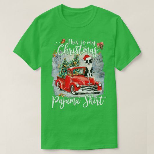 Dit is mijn kerstpajama rand collie mas Dog. T-shirt (Design voorkant)
