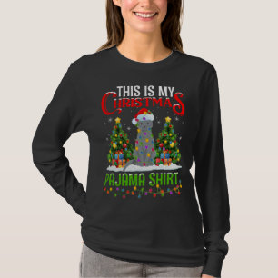 Dit is mijn kerstpajama Russische blauwe kat Chris T-shirt