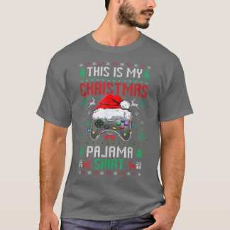 Dit is mijn kerstpajama Santa Hat Video Game S T-shirt
