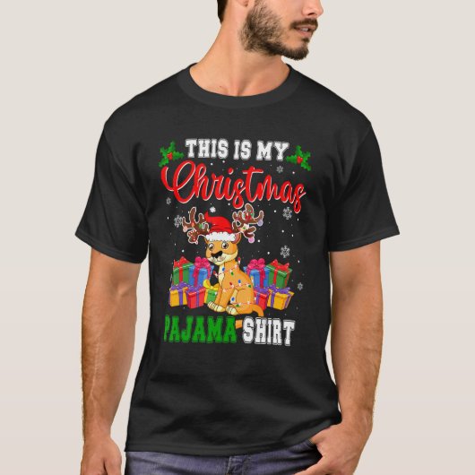 Dit is mijn kerstpajama Santa Reindeer Cougar T-shirt (Voorkant)