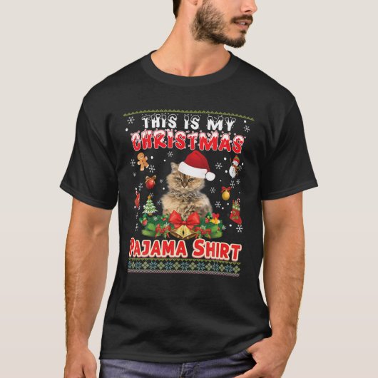 Dit is mijn kerstpajama selkirk Rex Cat Sweate T-shirt (Voorkant)