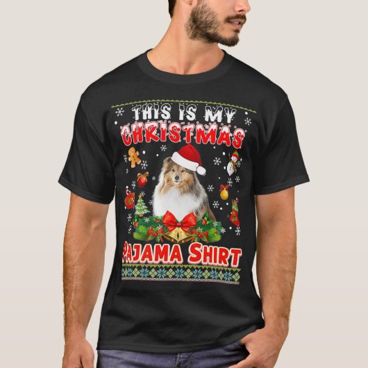 Dit is mijn kerstpajama Sheltie Dog Ugly Swea T-shirt (Voorkant)