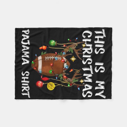 Dit is mijn kerstpajama Shirt Football Christm Fleece Deken (Voorkant (Horizontaal))