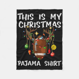 Dit is mijn kerstpajama Shirt Football Christm Fleece Deken