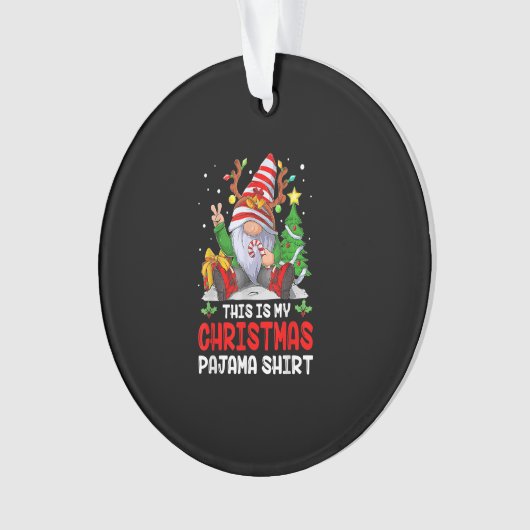 Dit is mijn kerstpajama Shirt Gnome Kerstmis Ornament (voorkant)
