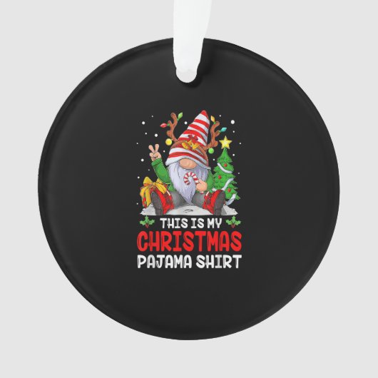 Dit is mijn kerstpajama Shirt Gnome Kerstmis Ornament (voorkant)