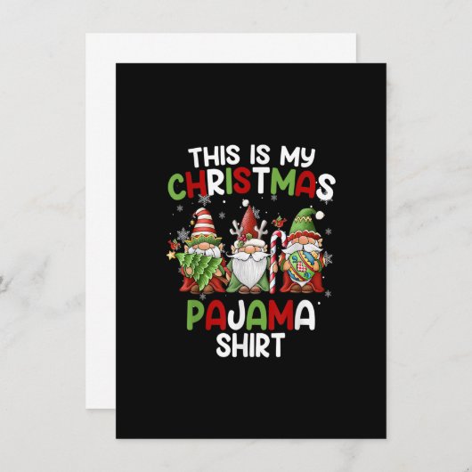 Dit is mijn kerstpajama Shirt Gnomies Gnome Xm Kaart (Voorkant / Achterkant)