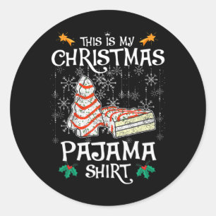 dit is mijn kerstpajama shirt grappige kerst ronde sticker