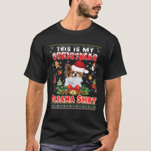Dit is mijn kerstpajama Shirt Papillon Dog Ugl