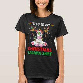 Dit is mijn kerstpajama Shirt Unicorn Santa