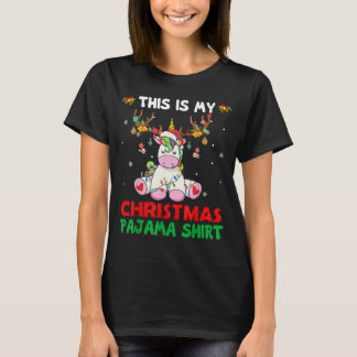 Dit is mijn kerstpajama Shirt Unicorn Santa