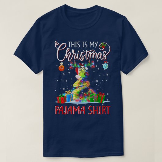 Dit is mijn kerstpajama snakes kerstae dij t-shirt (Design voorkant)