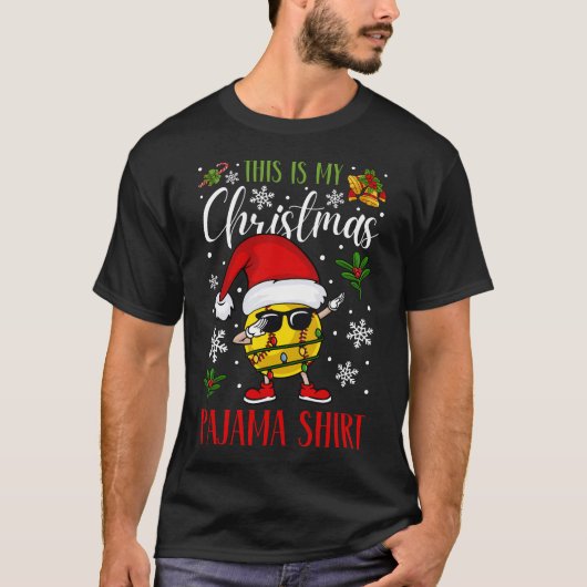Dit is mijn kerstpajama Softball Mannen T-Shirt (Voorkant)