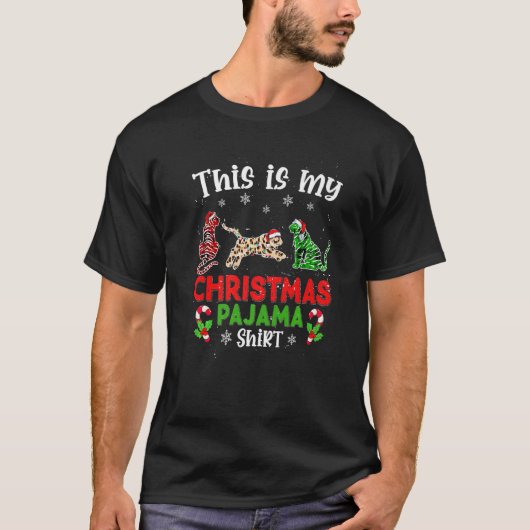Dit is mijn kerstpajama tijgerdierenkop t-shirt (Voorkant)