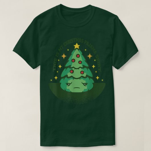 Dit is mijn kerstpajama trieste kerstboom t-shirt (Design voorkant)