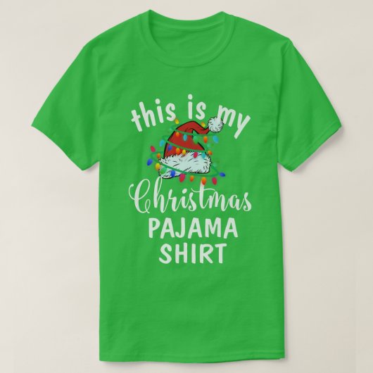 Dit is mijn kerstPajama Xmas lights Funny Hol T-shirt (Design voorkant)