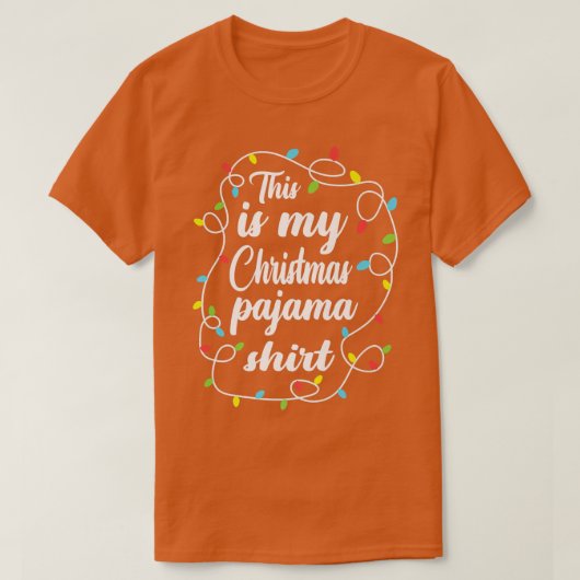 Dit is mijn kerstPajama Xmas lights Funny Hol T-shirt (Design voorkant)