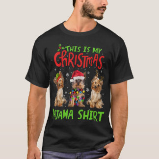 Dit is mijn kerstpajama Yorkie Dog Funny Xmas T-shirt