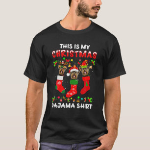 Dit is mijn kerstpajama Yorkshire Terrier Dog T-shirt