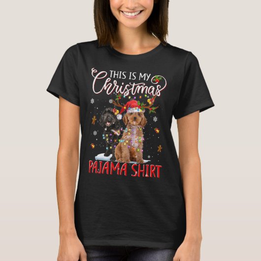 Dit is mijn kerstpyjama Apoo kerstlichten T-shirt (Voorkant)