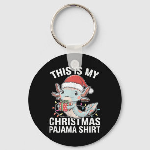 Dit is mijn kerstpyjama Axolotl Santa Hat Funn Sleutelhanger