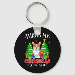 Dit is mijn kerstpyjama Corgi hond Xmas PJS Sleutelhanger