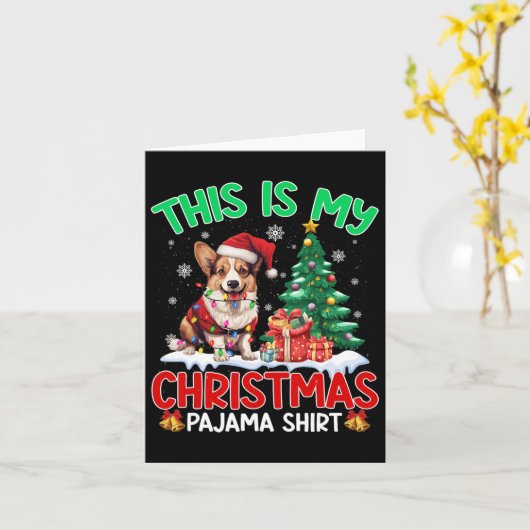 Dit is mijn kerstpyjama corgi Hondenliefhebber xma Kaart (Gele Bloem)