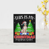 Dit is mijn kerstpyjama Engelse Setter Dog XMA Kaart (Gele Bloem)