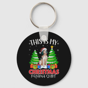 Dit is mijn kerstpyjama Engelse Setter Dog XMA Sleutelhanger