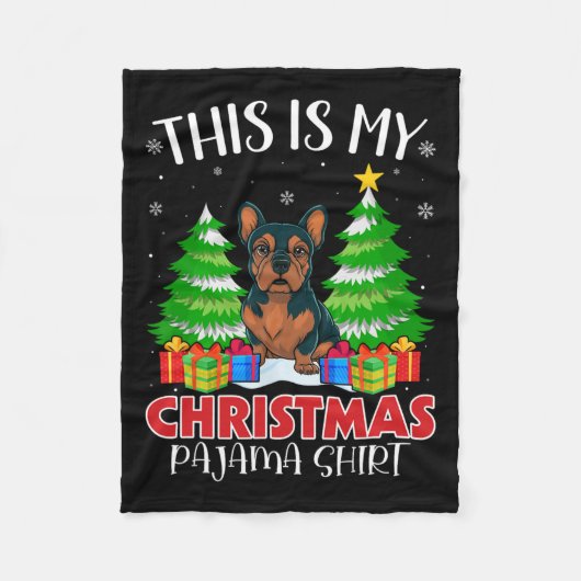 Dit is mijn kerstpyjama-frenchiehond Xmas PJS Fleece Deken (Voorkant)