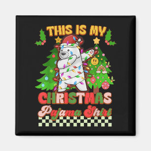 Dit is mijn kerstpyjama Funny Lar Beer Dabbing Magneet