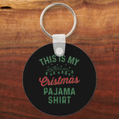 Dit is mijn kerstpyjama Funny Mannen Vrouwen PJ XM Sleutelhanger (Voorkant)