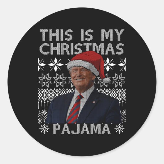 Dit is mijn kerstpyjama Funny Xmas Matching TR Ronde Sticker (Voorkant)