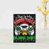 Dit Is Mijn Kerstpyjama Gamer Videospel Jongens  Kaart (Gele Bloem)