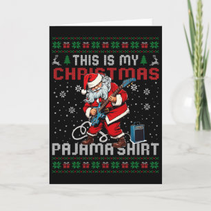 Dit is mijn kerstpyjama gitaar lelijke kerst kaart