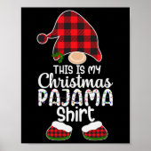 Dit is mijn kerstpyjama-gnoom Xmas Red Plaid 1 Poster (Voorkant)