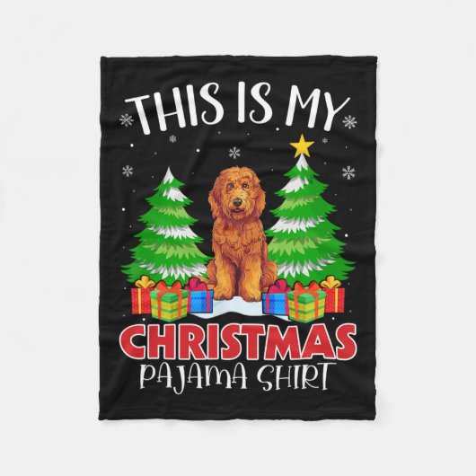 Dit is mijn kerstpyjama Goldendoodle Hond Xmas Fleece Deken (Voorkant)