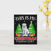 Dit is mijn Kerstpyjama Grote Pyreneeën Hond XMA Kaart (Gele Bloem)