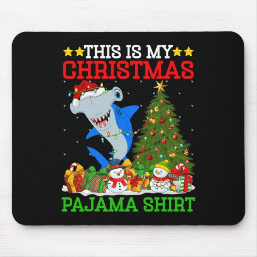 Dit is mijn kerstpyjama Hammerhead Shark Chris Muismat (Voorkant)