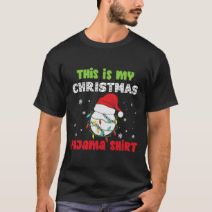 Dit is mijn kerstpyjama honkbal t-shirt