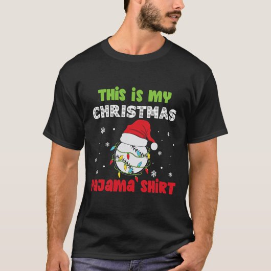 Dit is mijn kerstpyjama honkbal t-shirt (Voorkant)