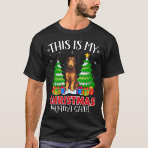 Dit is mijn kerstpyjama Ierse Wolfshond hond XM T-shirt