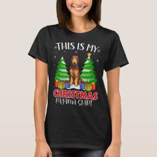 Dit is mijn kerstpyjama Ierse Wolfshond hond XM T-shirt