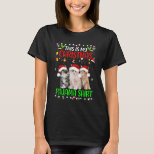 Dit is mijn kerstpyjama Kater Kerstmis T-shirt