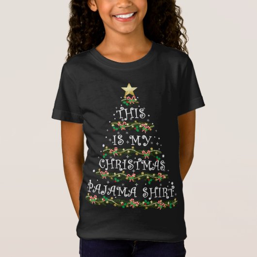 Dit is mijn kerstpyjama kerstboom t-shirt (Voorkant)