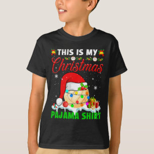 Dit is mijn kerstpyjama kerstmuts volleybal F T-shirt