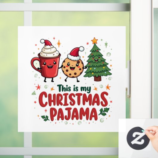 Dit is mijn kerstpyjama koekjes warme chocolademel raamsticker (Huis)