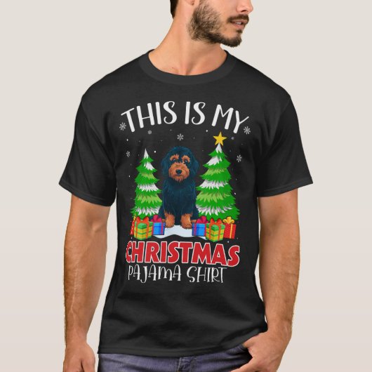 Dit is mijn kerstpyjama labradoodle hond Xmas P T-shirt (Voorkant)
