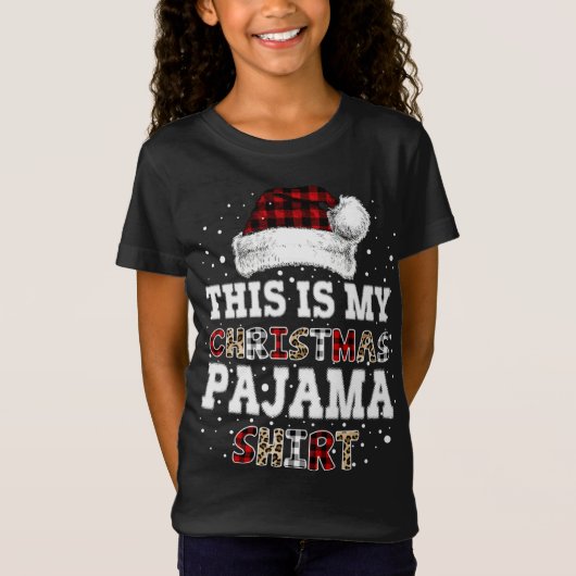 Dit is mijn kerstpyjama Leopard Buffalo Plaid T-shirt (Voorkant)